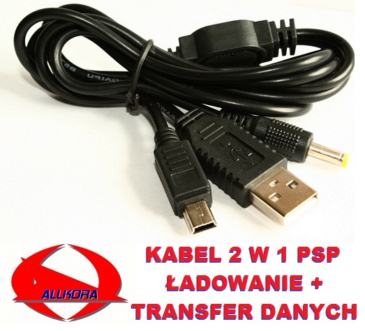 Kabel USB 2w1 PSP - adowanie + transfer danych